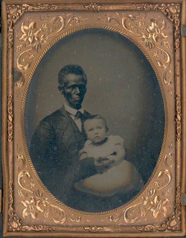 Charles Syphax holding grandson,<br>William Syphax